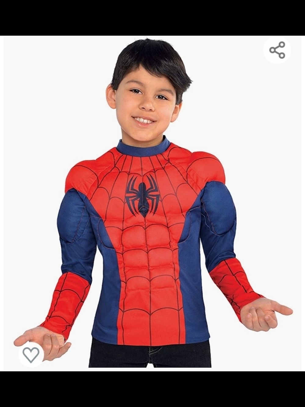 Spider Hero Red & Blue Kids Muscle Costume Top